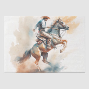 Papier Mousseline Aquarelle Dusty Western "Bucking Bronco"