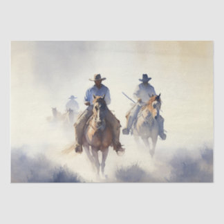 Papier Mousseline Aquarelle Dusty Western "Posse - The Chase"
