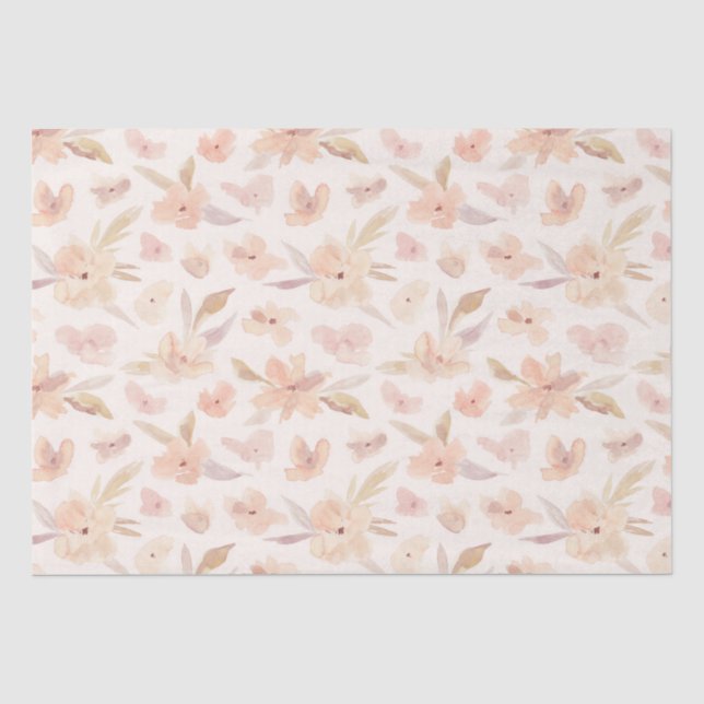 Papier Mousseline Aquarelle élégante et douce florale   (Recto)