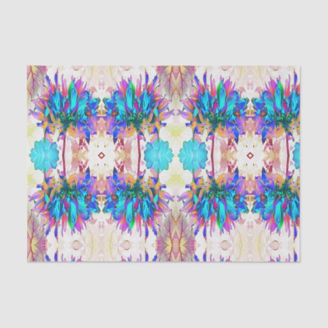 Papier Mousseline Aquarelle étonnante Rainbow Cactus Dahlia (Recto)