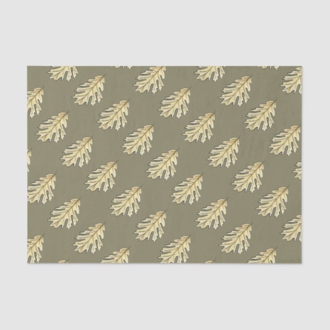 Papier Mousseline Aquarelle feuille chêne (Recto)