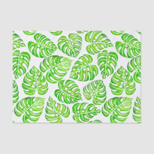 Papier Mousseline Aquarelle feuille Monstera (Recto)