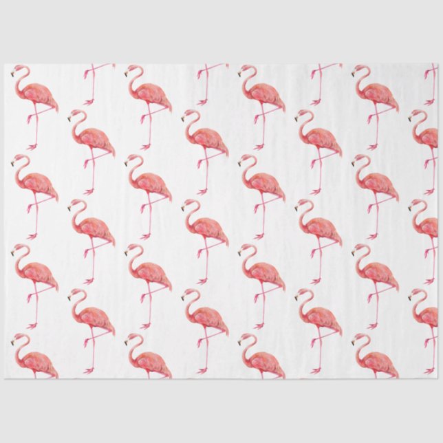 Papier Mousseline Aquarelle Flamant rose série Design 1 (Recto)
