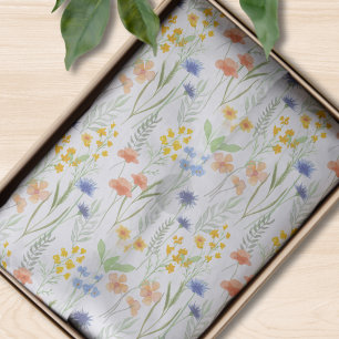 Papier Mousseline Aquarelle Fleur Sauvage 