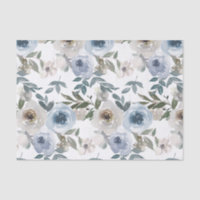 Aquarelle Floral Dusty Blue Flower Cravate envelop