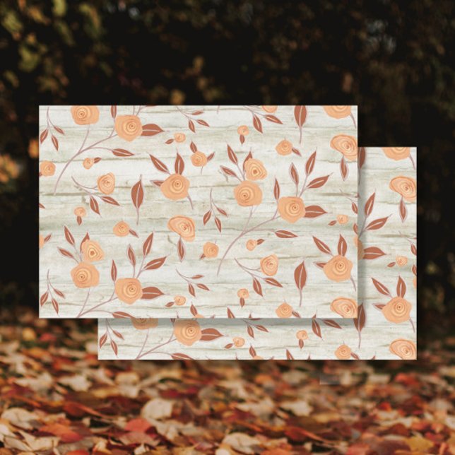 Papier Mousseline Aquarelle Florale Boho Peach Moderne Bois Découpag (Créateur téléchargé)