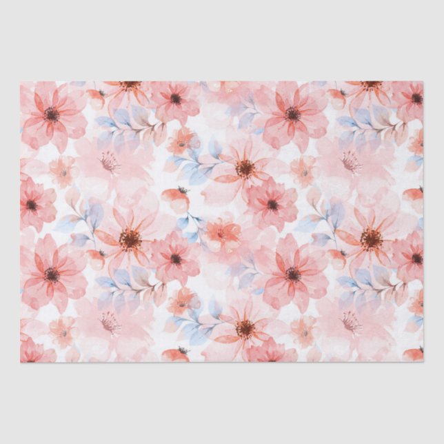 Papier Mousseline Aquarelle florale Imprimer Papier Tissu (Recto)