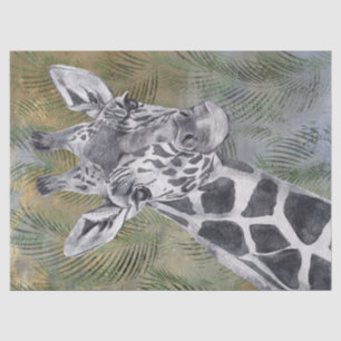 Papier Mousseline Aquarelle Giraffe