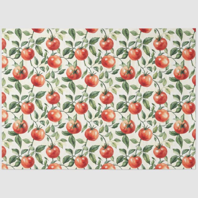 Papier Mousseline Aquarelle Heirloom Motif de tomate (Recto)