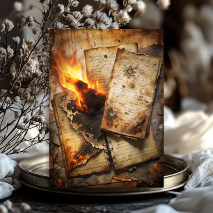 Papier Mousseline Aquarelle lettres vintages brûlées sauvage ouest o