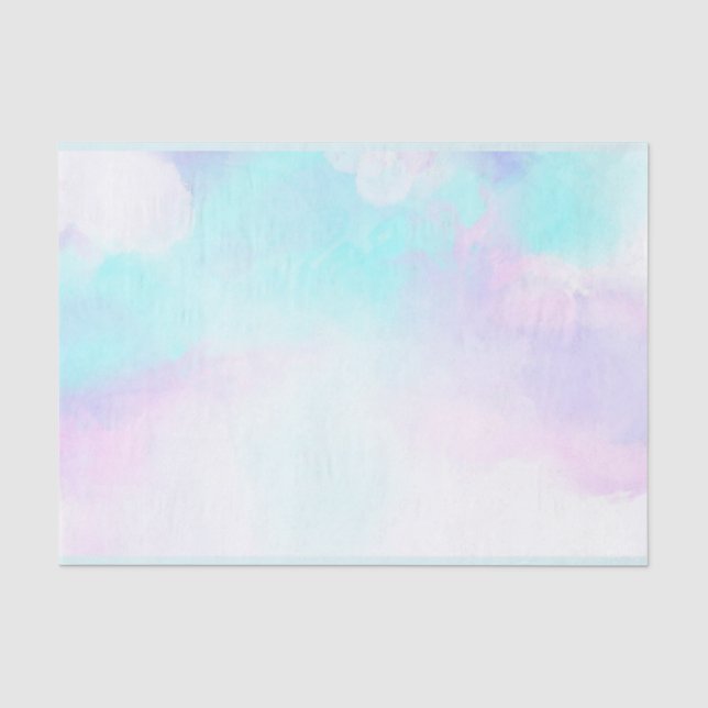 Papier Mousseline Aquarelle moderne Abstraite Pastel bleu & violet (Recto)