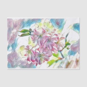 Papier Mousseline Aquarelle Monogram Modern Rose Chercher Blossom