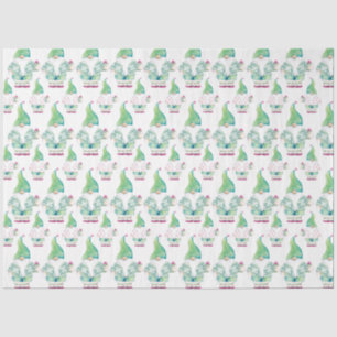 Papier Mousseline Aquarelle Motif Gnome Tropical