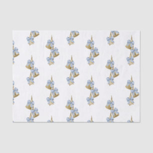 Papier Mousseline Aquarelle Noël bleu Chinoiserie Bow Bells
