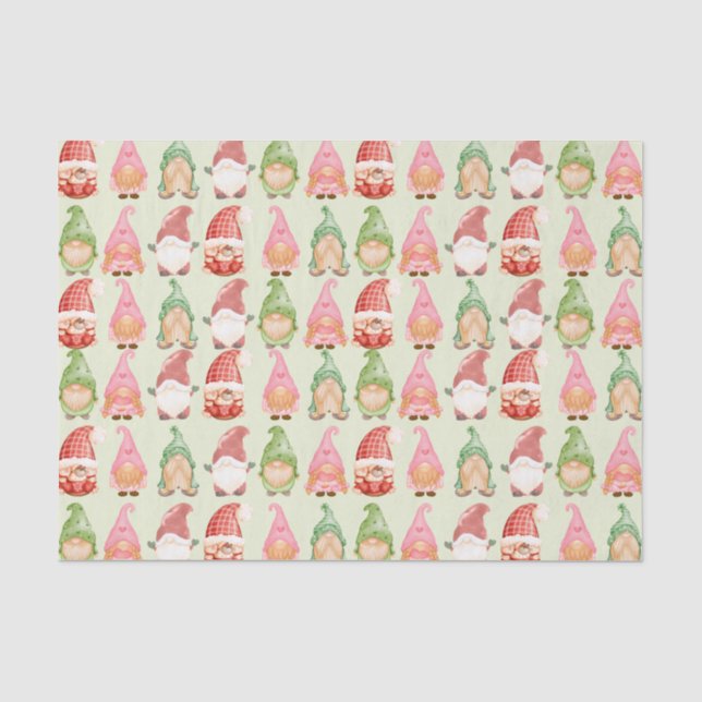Papier Mousseline Aquarelle Noël Gnome (Recto)