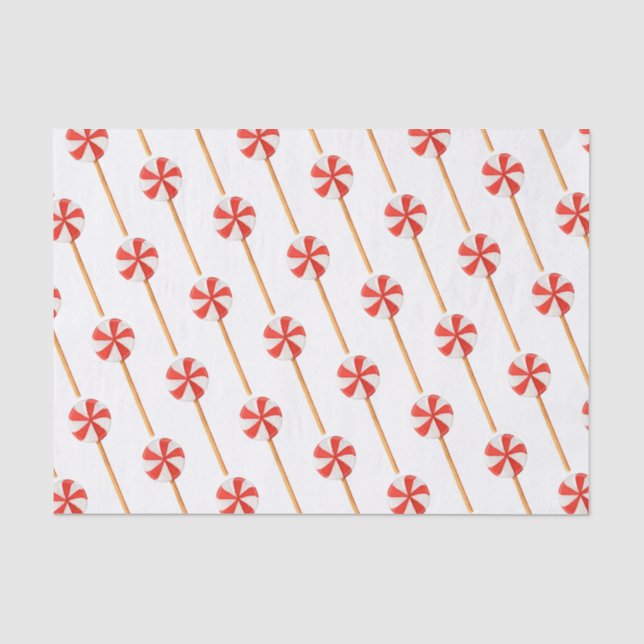 Papier Mousseline Aquarelle Noël Peppermenthe Pops de gâteau (Recto)