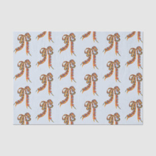 Papier Mousseline Aquarelle Noël Plaid Bows