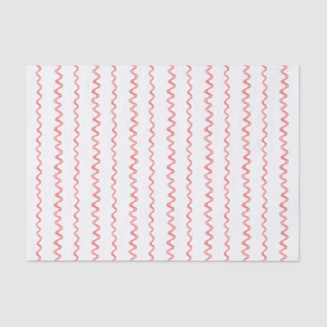 Papier Mousseline Aquarelle Noël Ruban rouge rayures (Recto)