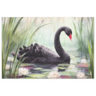 Aquarelle noir Swan Découpage