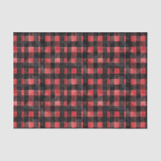 Papier Mousseline Aquarelle noire et rouge (Recto)