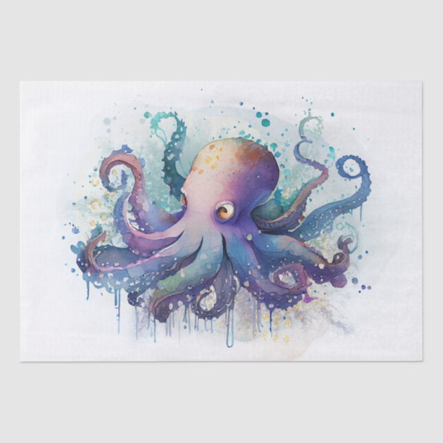 Papier Mousseline Aquarelle octopique (Recto)