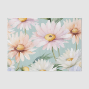 Papier Mousseline Aquarelle Pastel Daisies Douces Et Élégantes