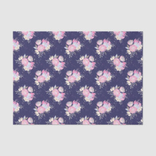 Papier Mousseline Aquarelle Pastel Fleurs avec Parties scintillant