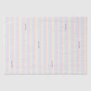 Papier Mousseline Aquarelle Pastel Rainbow Stripe