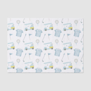 Papier Mousseline Aquarelle Preppy bleu Golf Polo Chemise