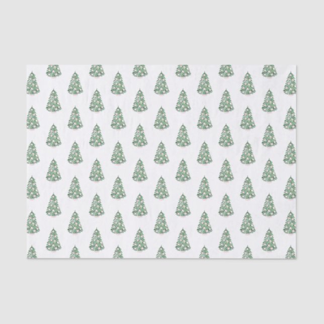 Papier Mousseline Aquarelle Preppy Holidays Tree Ginger Jar Baubles (Recto)