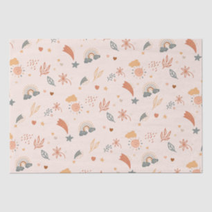 Papier Mousseline Aquarelle Retro Boho Arc-en-ciel neutre