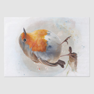 Papier Mousseline Aquarelle Robin Bird