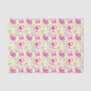 Papier Mousseline Aquarelle rose bébé Rose anglais