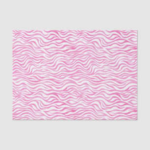 Papier Mousseline Aquarelle rose chaud Zebra Print