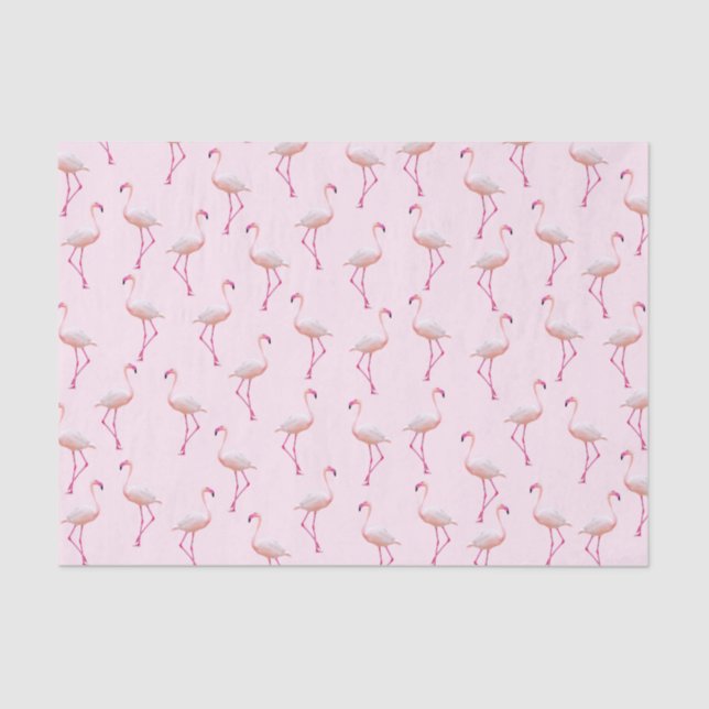 Papier Mousseline Aquarelle rose Flamingo d'été (Recto)