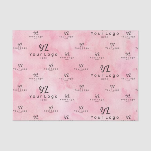 Papier Mousseline Aquarelle rose pâle Logo Emballage d'entreprise Ti (Recto)