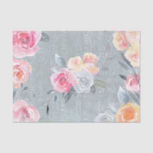 Papier Mousseline aquarelle rose sur bleu vieil album texture