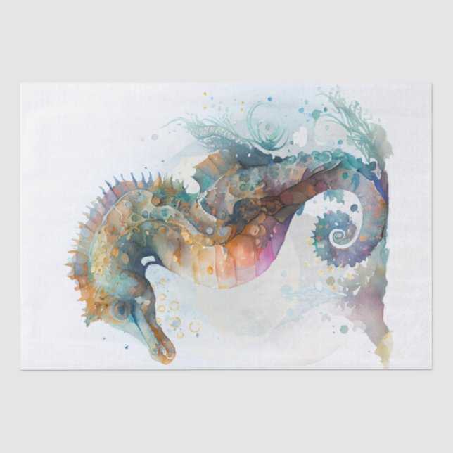 Papier Mousseline Aquarelle Sea Horse (Recto)