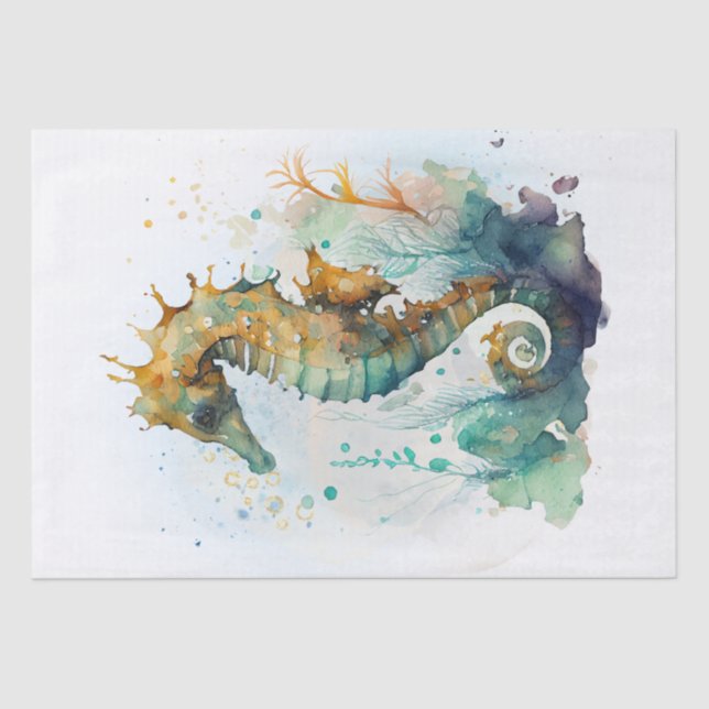 Papier Mousseline Aquarelle Sea Horse (Recto)