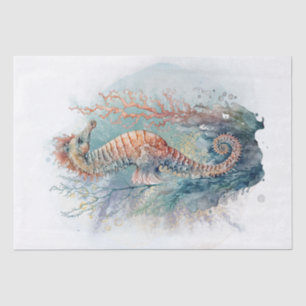 Papier Mousseline Aquarelle Sea Horse