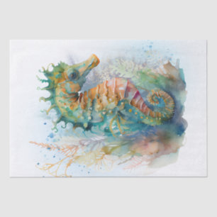 Papier Mousseline Aquarelle Sea Horse