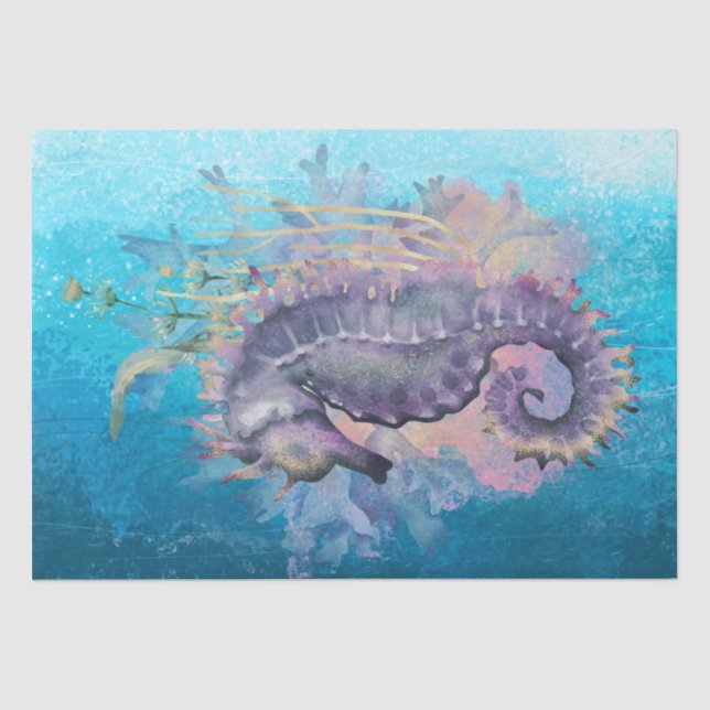 Papier Mousseline Aquarelle Sea Horse (Recto)