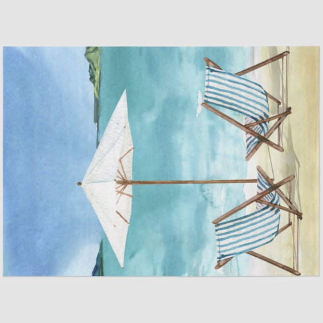 Papier Mousseline Aquarelle Seascapes Series Design 1 (Recto)