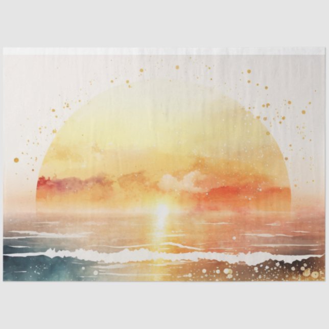 Papier Mousseline Aquarelle Série Sunset Design 4 (Recto)