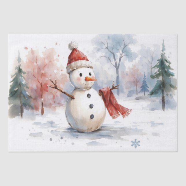 Papier Mousseline Aquarelle Snowman (Recto)