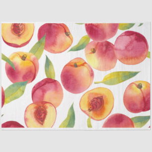 Papier Mousseline Aquarelle striée Ppêche les fruits