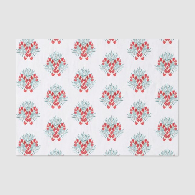 Papier Mousseline Aquarelle Sucre de canne de Noël Garland (Recto)