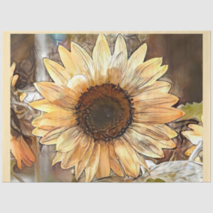 Papier Mousseline Aquarelle Sunflower Collection élégante