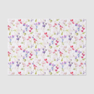 Papier Mousseline Aquarelle Sweet Peas joliment fleuri