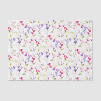 Papier Mousseline Aquarelle Sweet Peas joliment fleuri